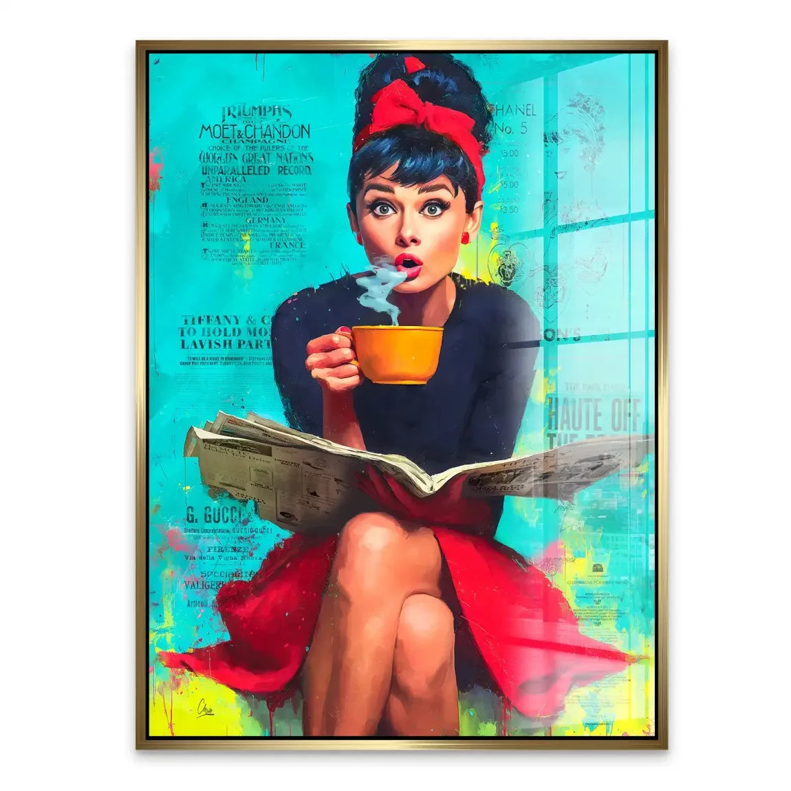 Audrey Heburn News Pop Art Acrylglas Bild INGALERIE