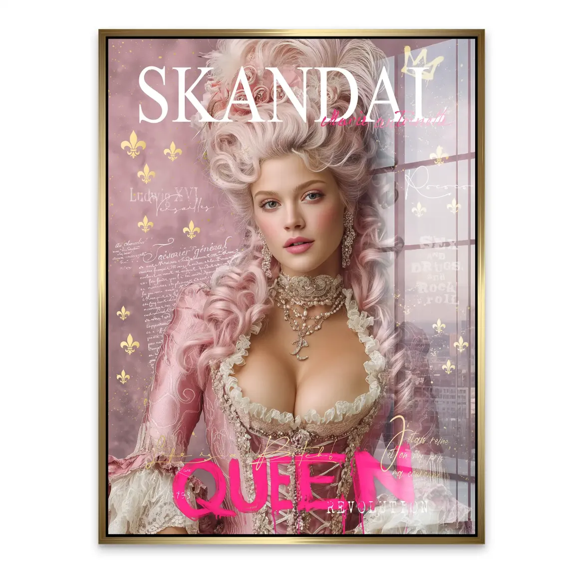 Marie Antoinette Skandal Pop Art Acrylglasbild