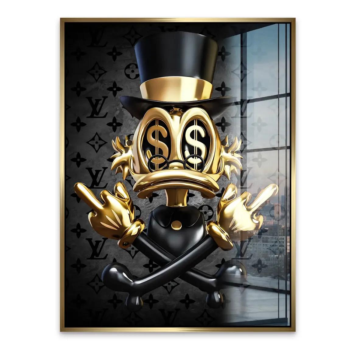 Money Skull Duck Acrylglasbild