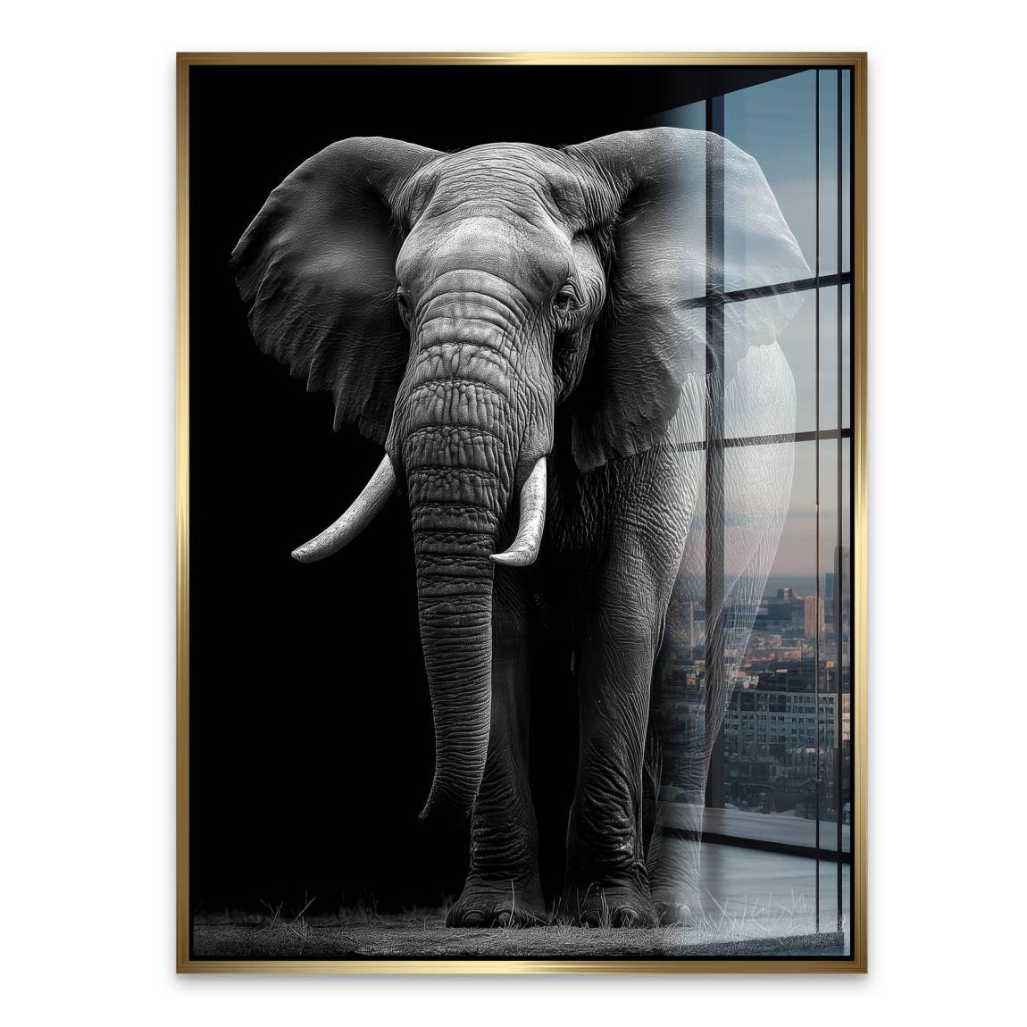 Black Elefant Acrylglasbild