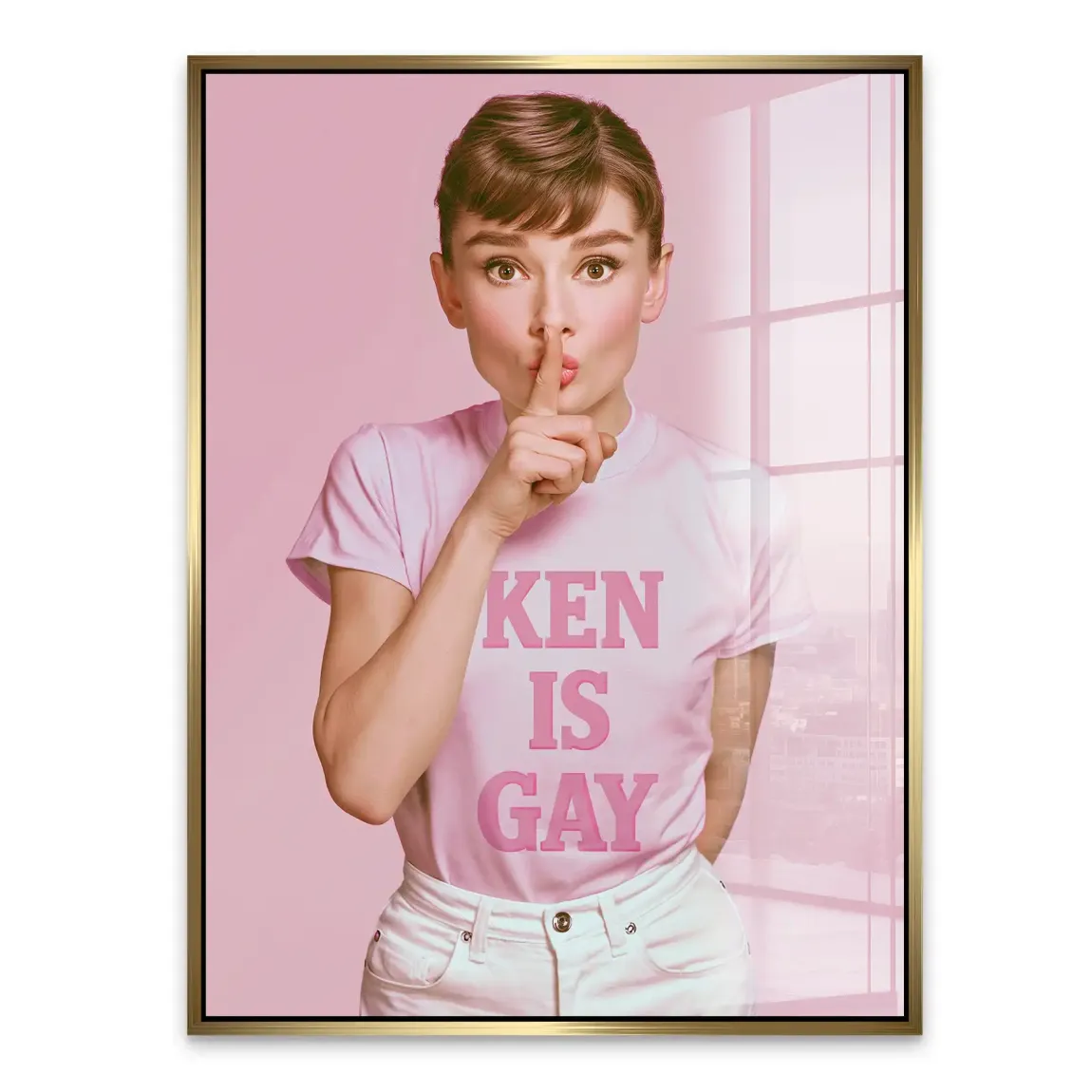 Audrey Hepburn Ken is Gay Acrylglasbild