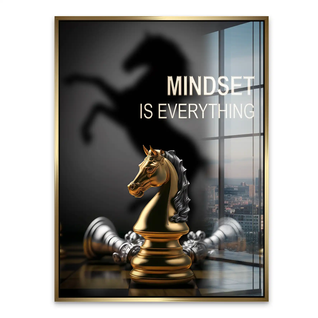 Motivation Schachfigur Springer Acrylglas Bild INGALERIE