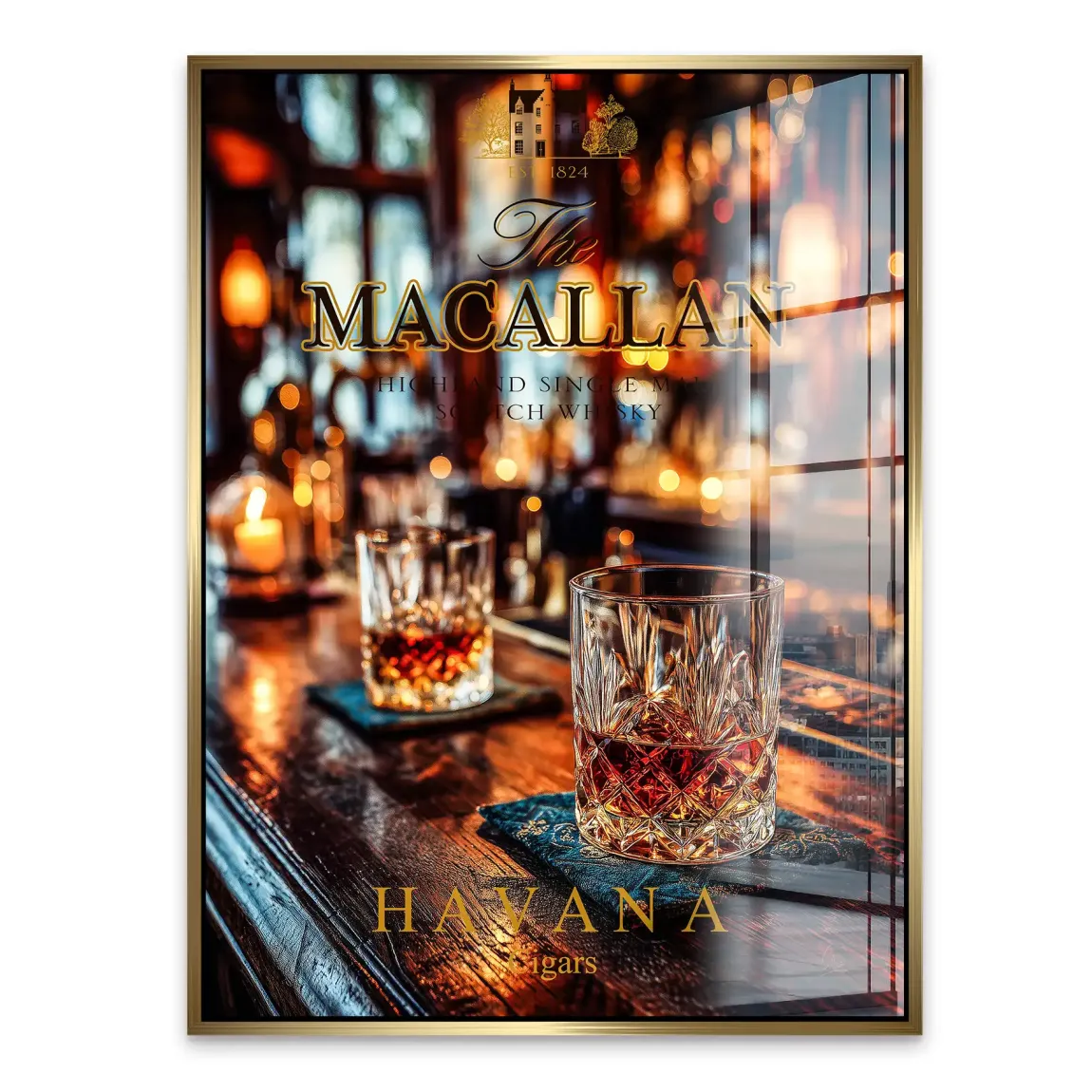 Havana Nights Whisky Acrylglasbild