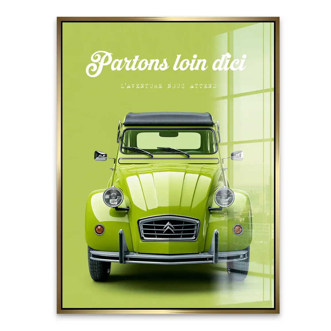 Green Citroen 2CV Acrylglasbild