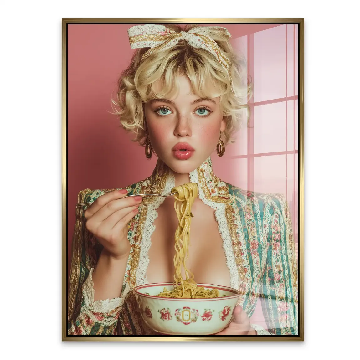 La Dolce Noodle Lady Acrylglasbild