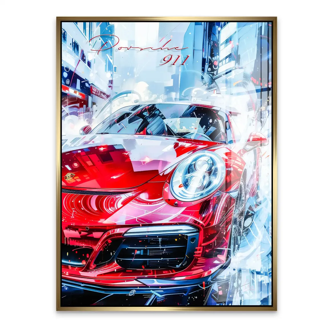 Red Pulse 911 Porsche Acrylglasbild