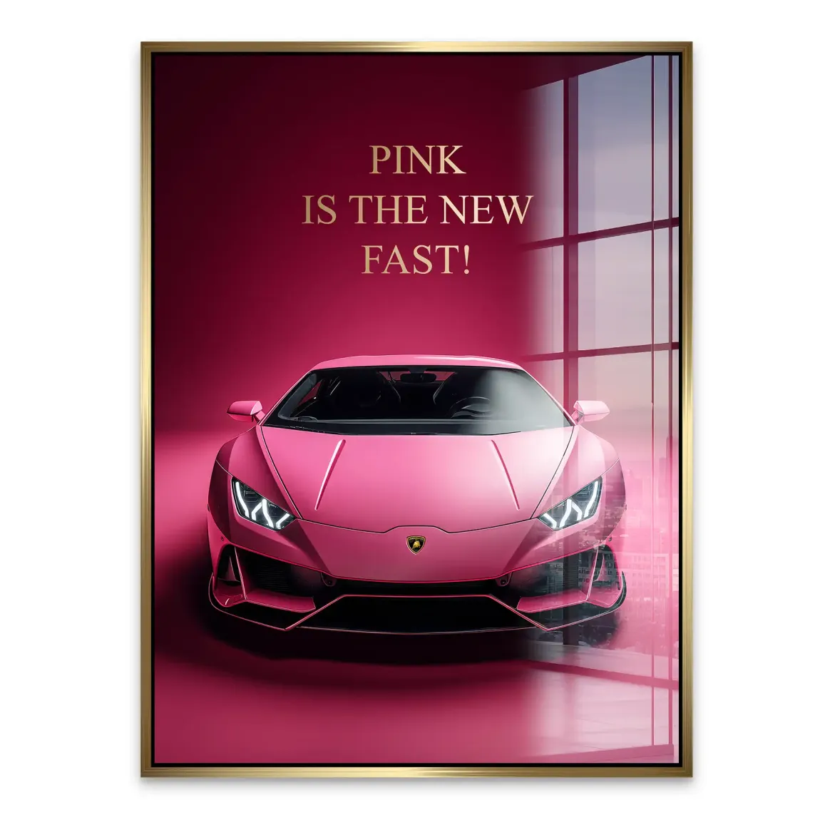 Pink Speed Lambo Acrylglasbild