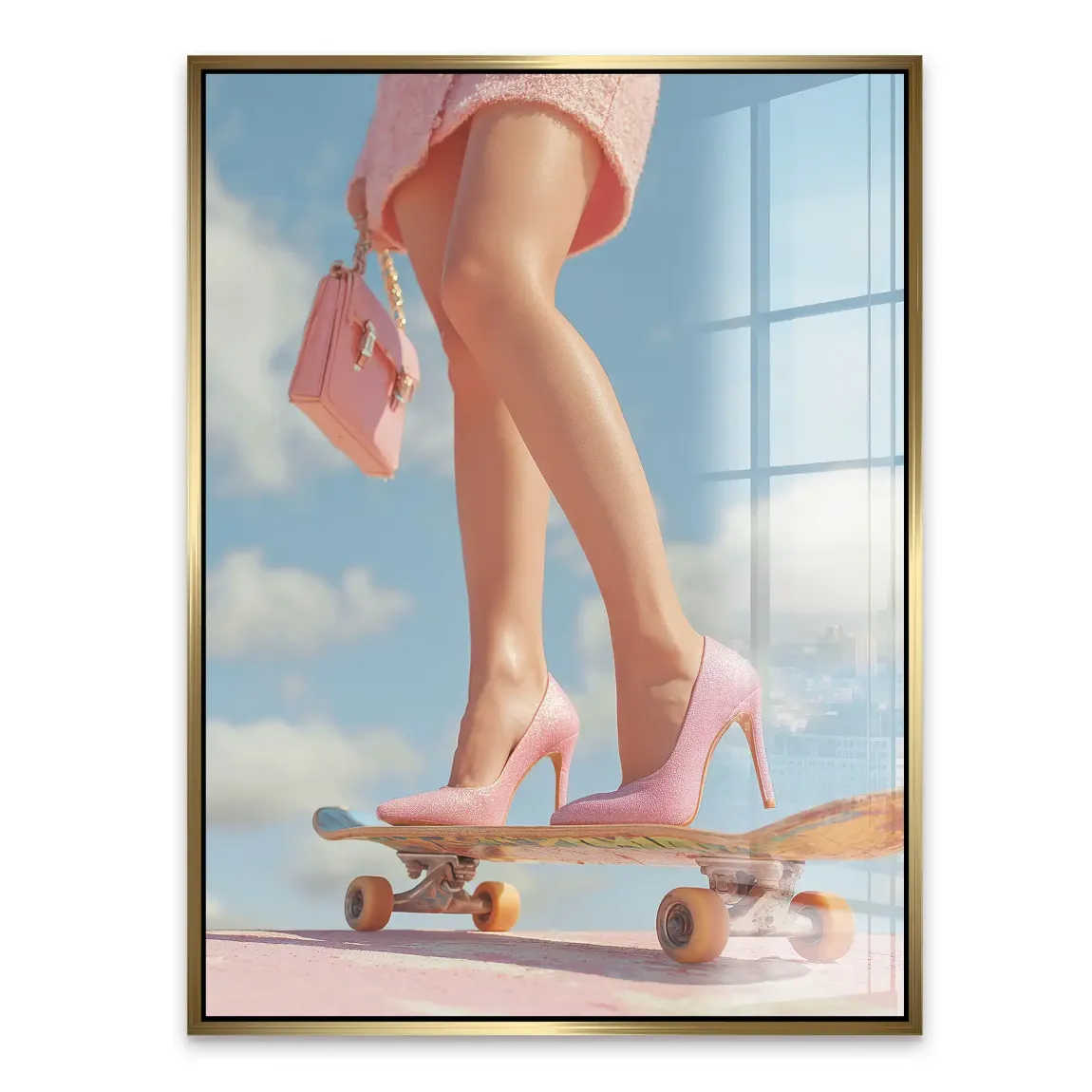 Pink Skate Acrylglasbild