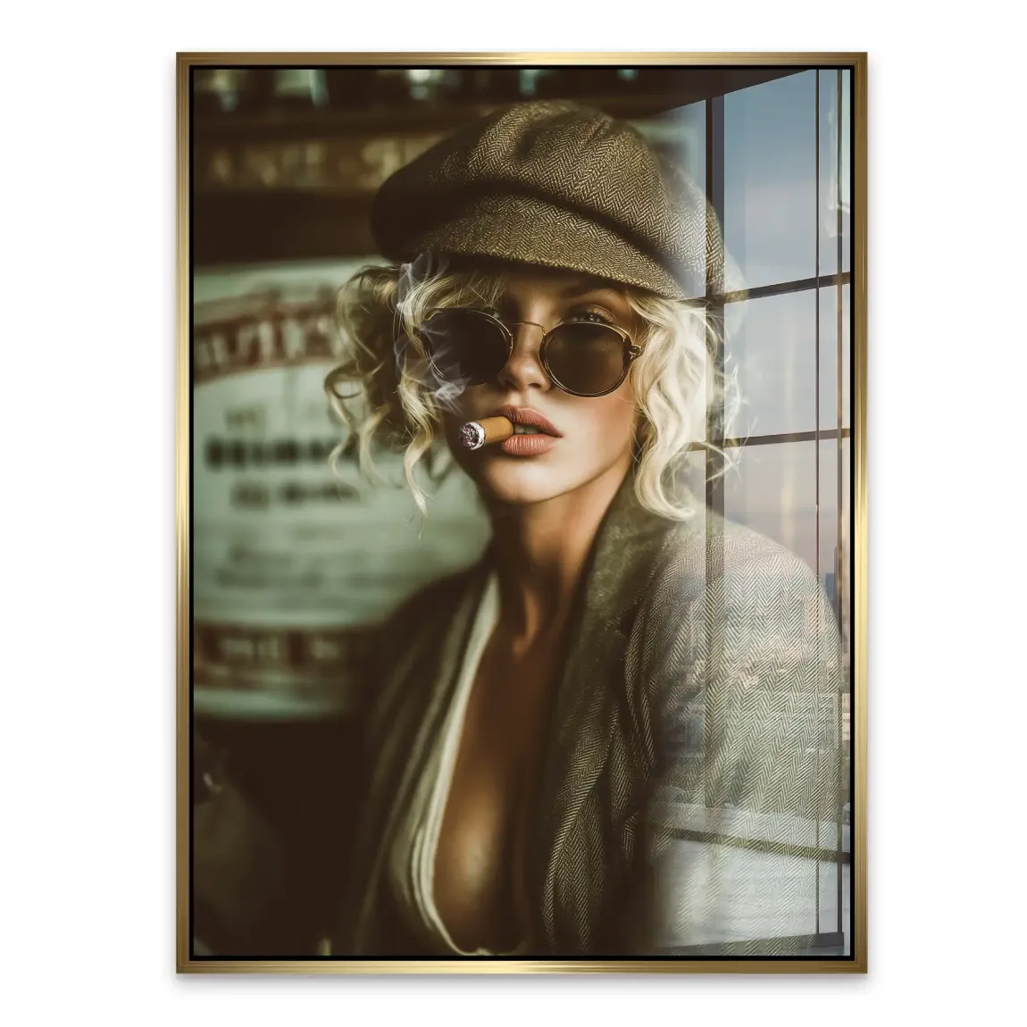 Smoked Confidence Lady Acrylglasbild