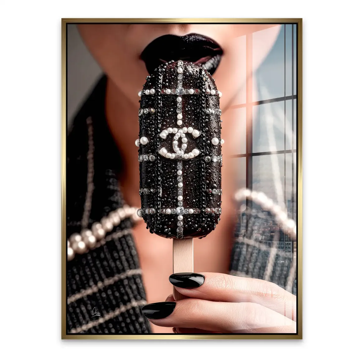 Black Pearl Ice Couture Acrylglasbild
