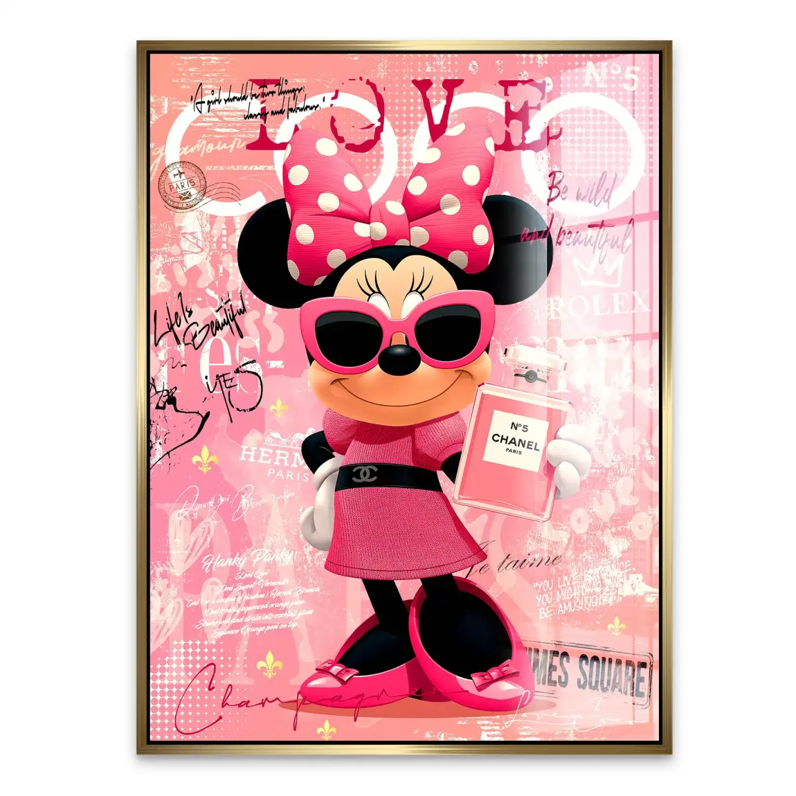 Minnie Maus Love Coco Acrylglasbild