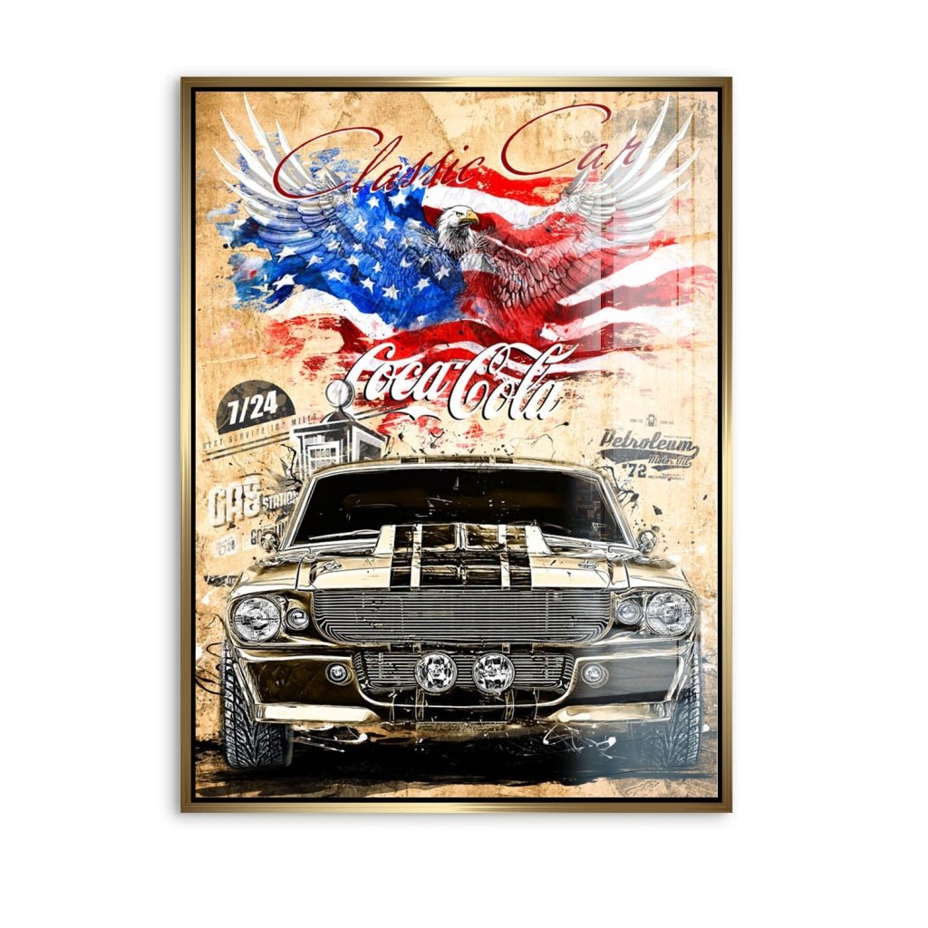 Ford Mustang Pop Art Retro Style Acrylglas Bild INGALERIE