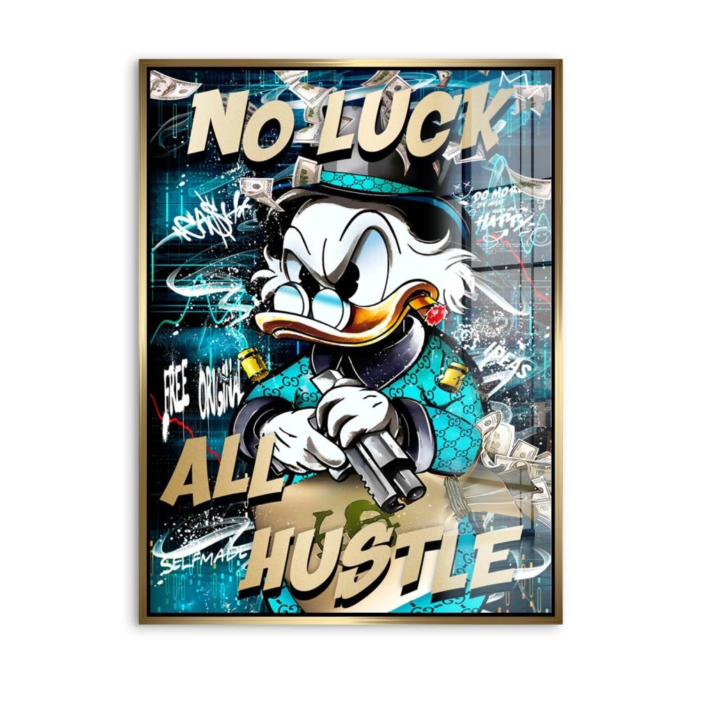 Dagobert Duck All Hustle Pop Art Acrylglas Bild INGALERIE