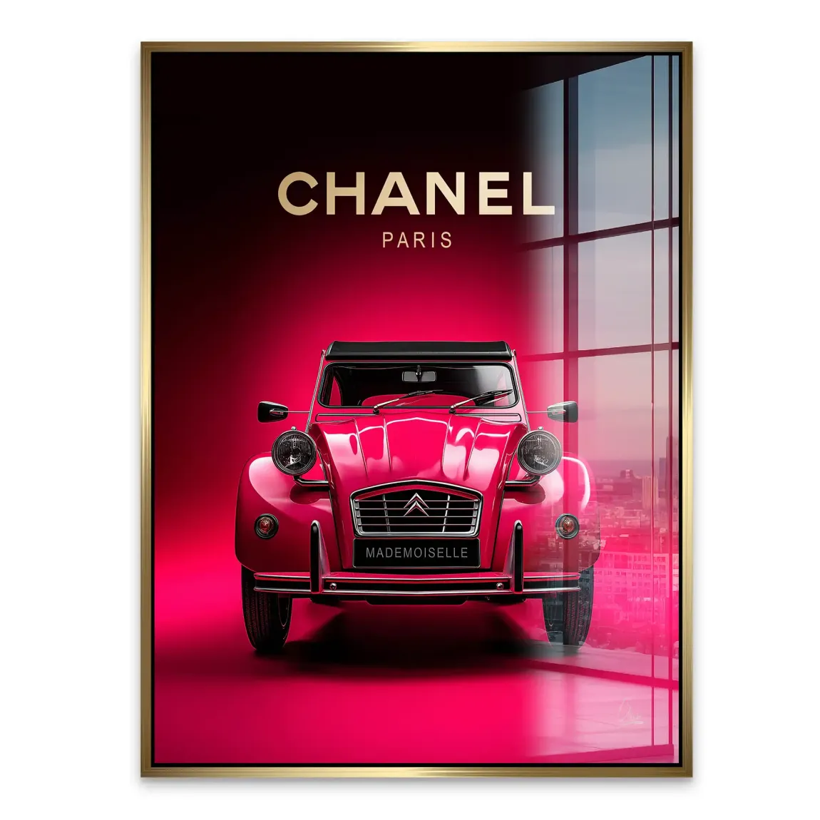 Mademoiselle Chic 2CV Acrylglasbild