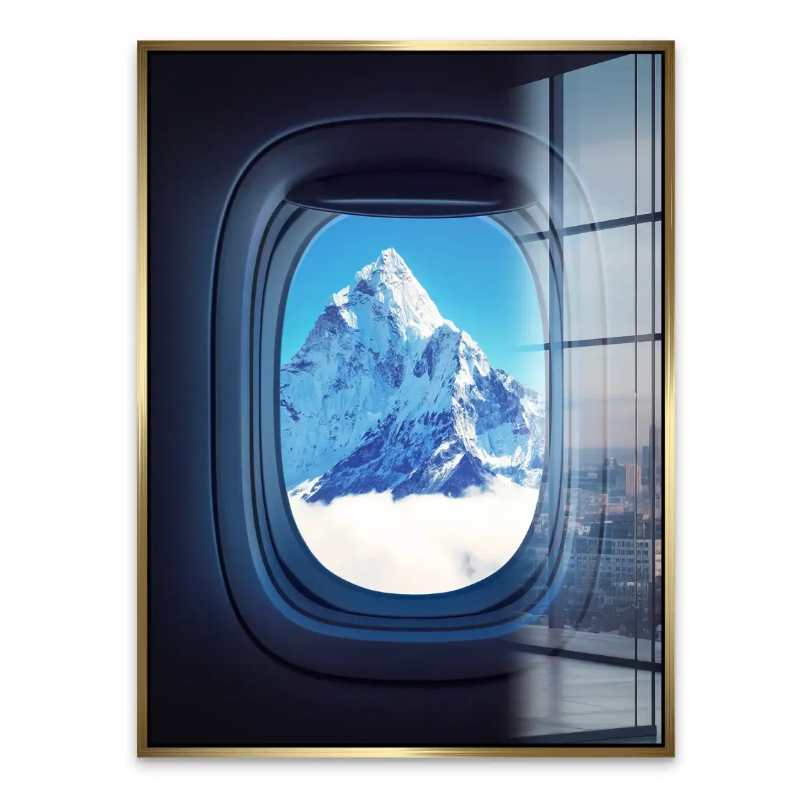 Flugzeugfenster Mount Everest Acrylglasbild