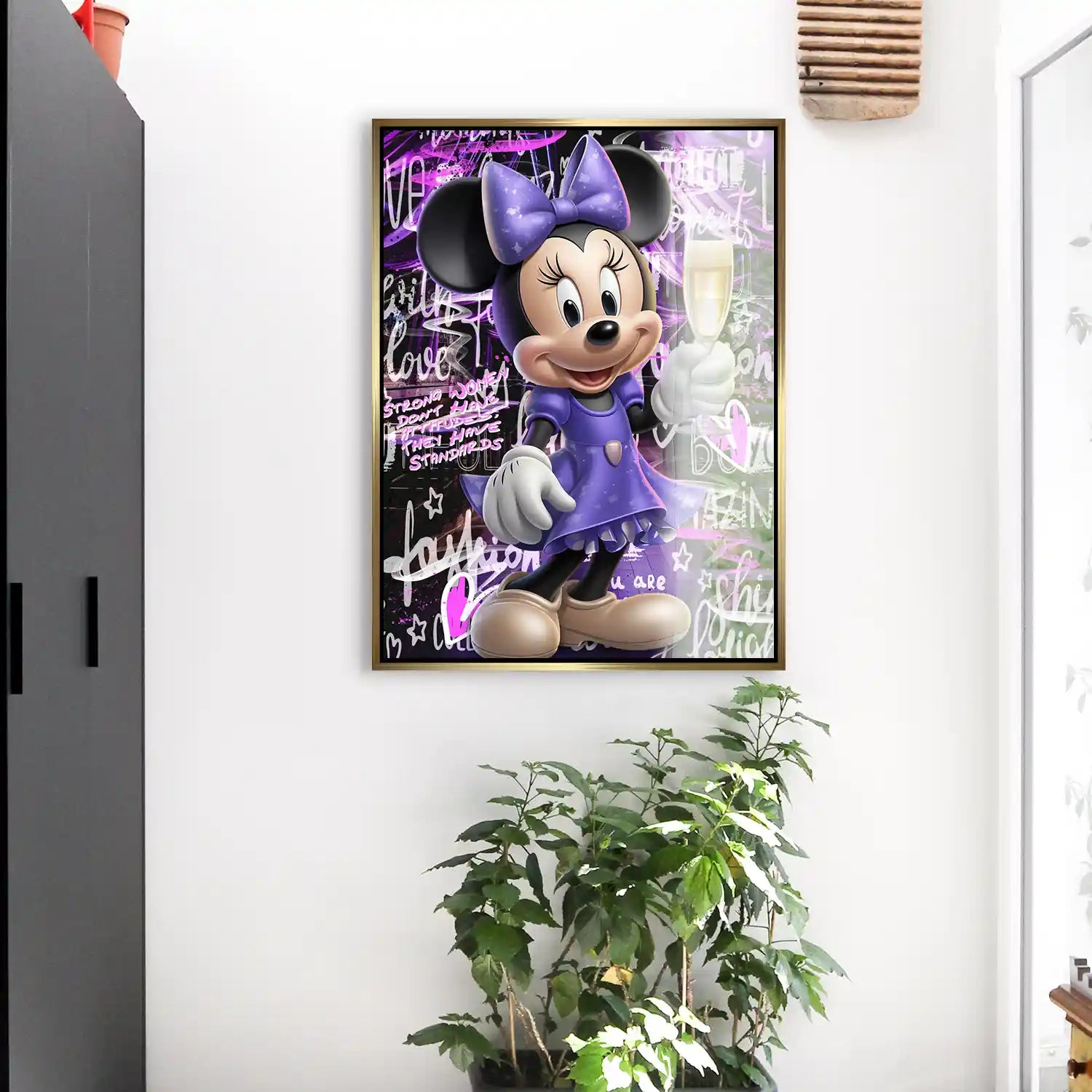 Minnie Maus Champagner Pop Art Acrylglas Bild INGALERIE