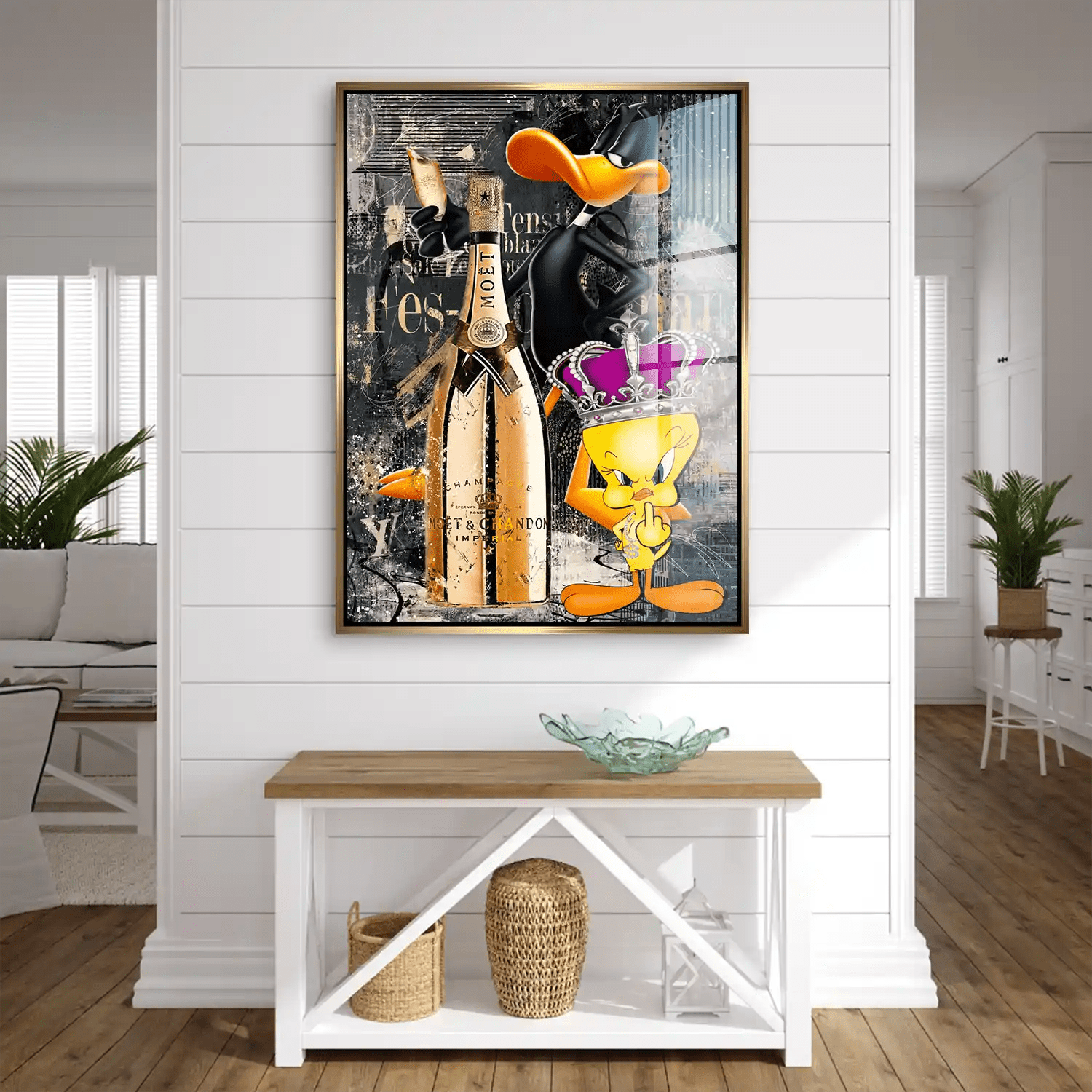Duffy & Tweety Champagner Pop Art Acrylglas Bild INGALERIE