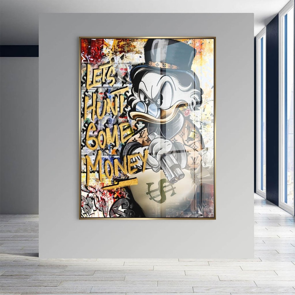 Dagobert Duck Let's Hunt Pop Art Acrylglas Bild INGALERIE