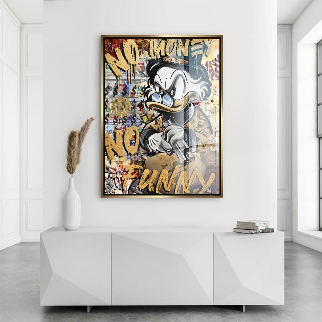 Dagobert Duck No Money Pop Art Acrylglas Bild INGALERIE