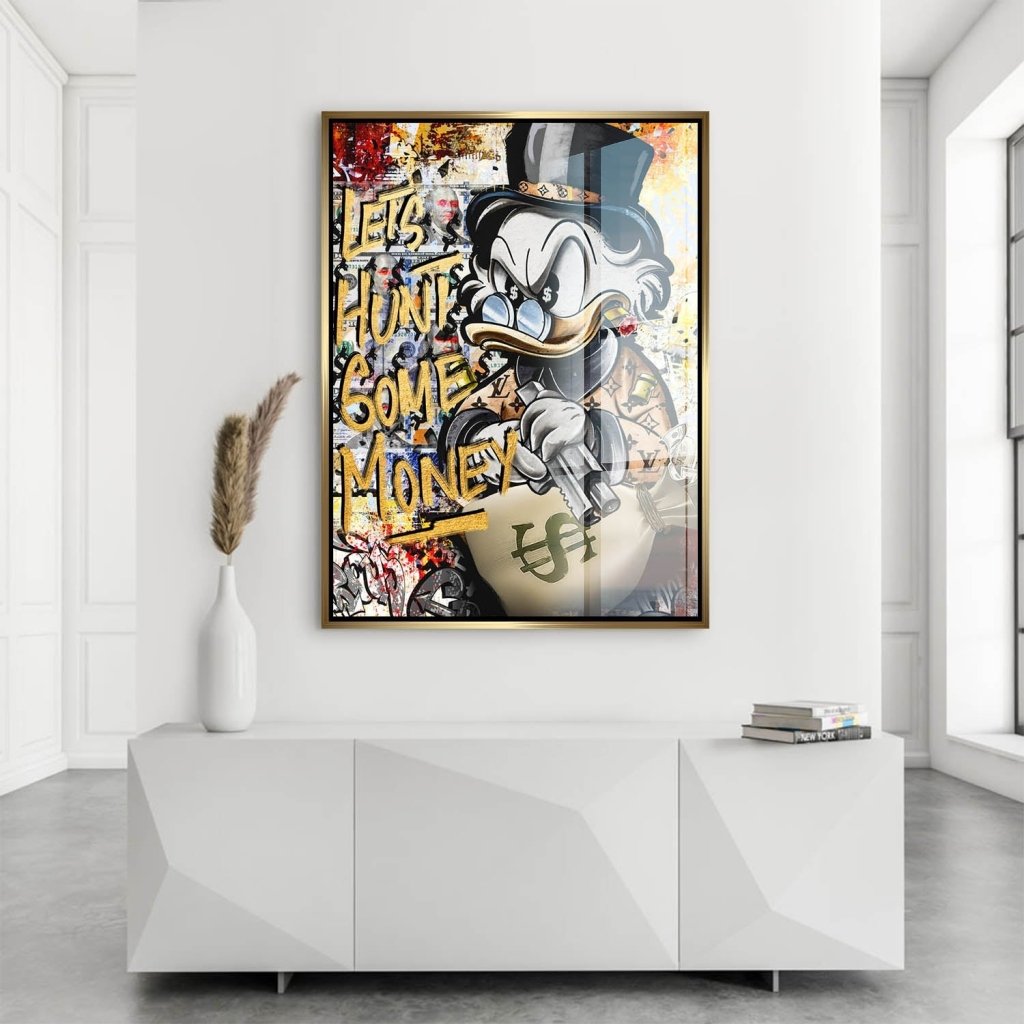 Dagobert Duck Let's Hunt Pop Art Acrylglas Bild INGALERIE