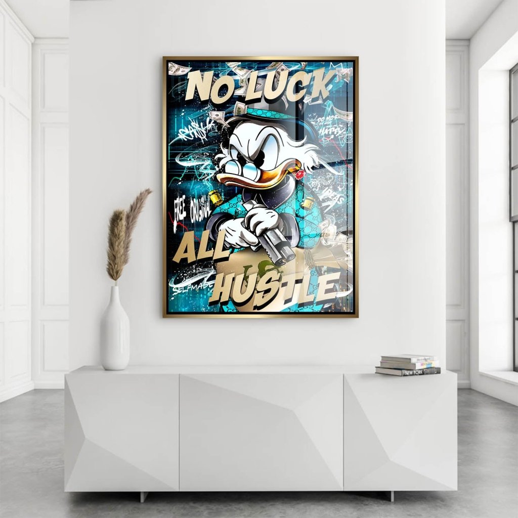 Dagobert Duck All Hustle Pop Art Acrylglas Bild INGALERIE