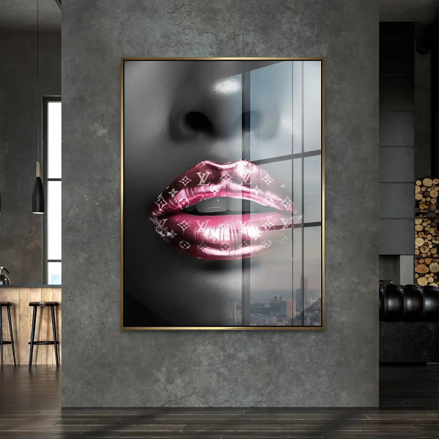 Vuitton Pink Lips Acrylglas Bild INGALERIE