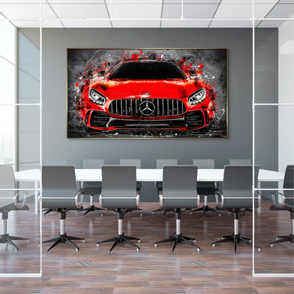 Mercedes AMG GT Abstrakt Rot Aludibond Bild INGALERIE