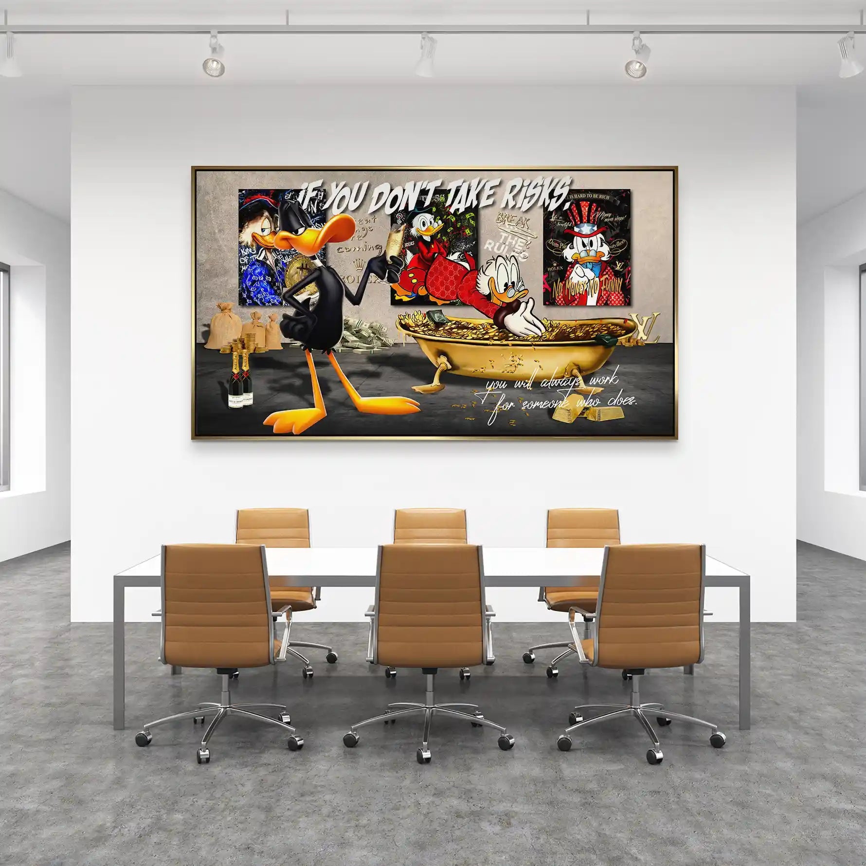 Duffy u. Dagobert Risk Pop Art Aludibond Bild INGALERIE