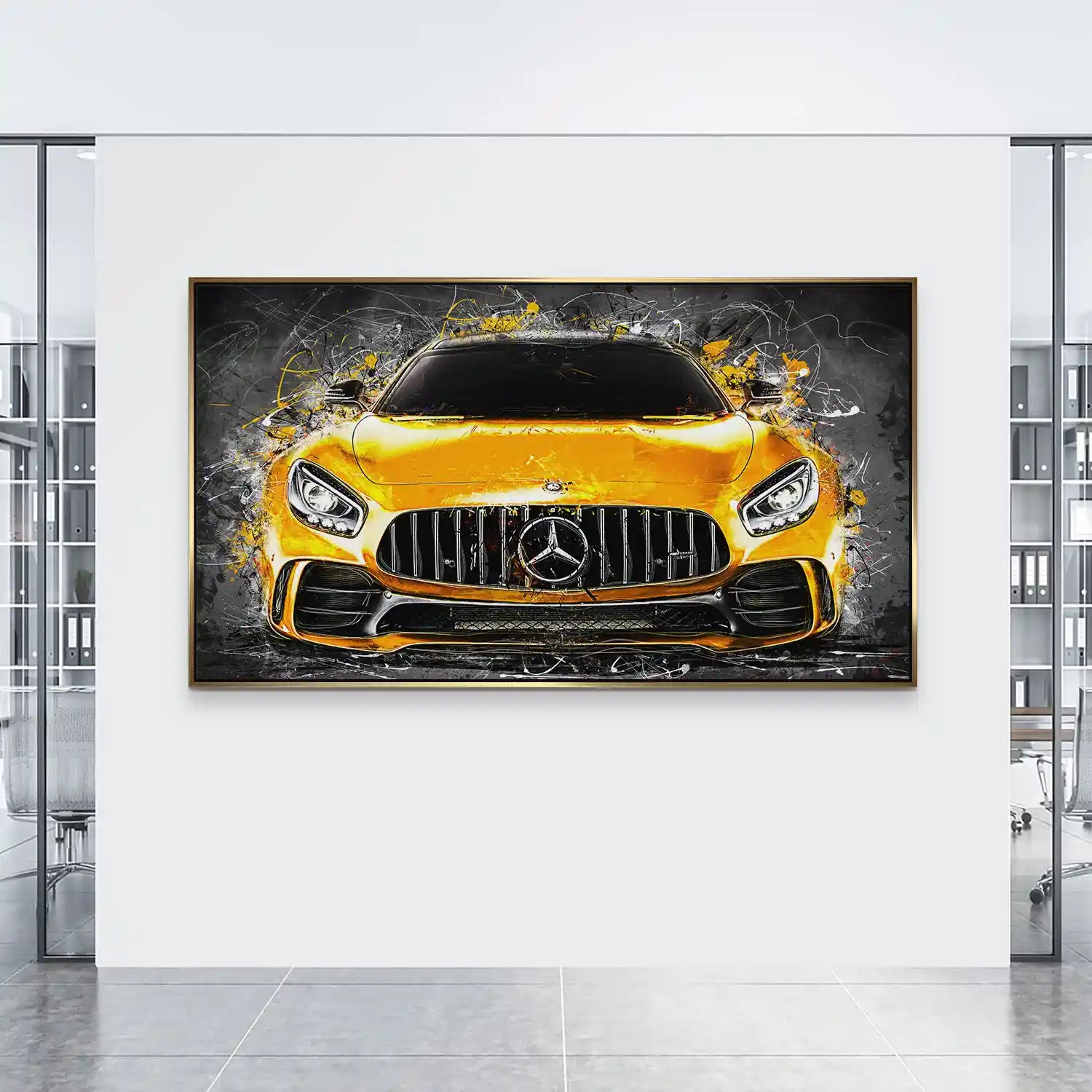 Mercedes AMG GT Yellow Style Aludibond Bild INGALERIE