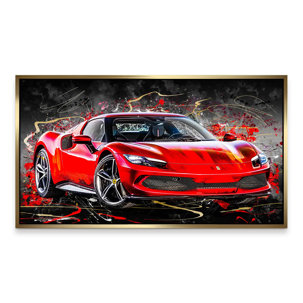 Ferrari 296 Abstrakt Aludibond Bild INGALERiE