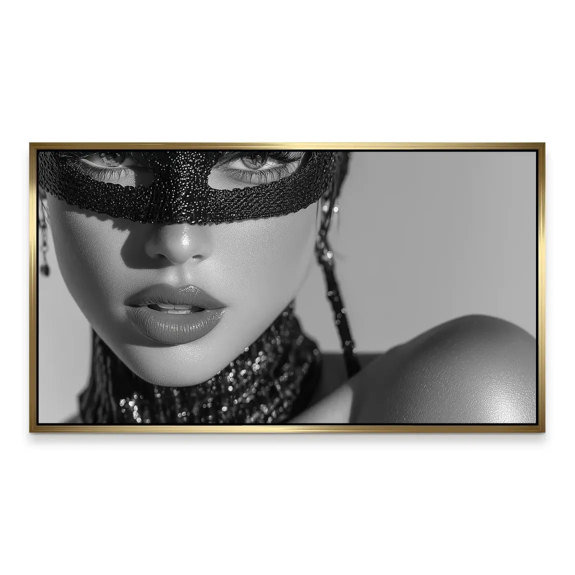 Masked Beauty Noir Art Aludibond Bild