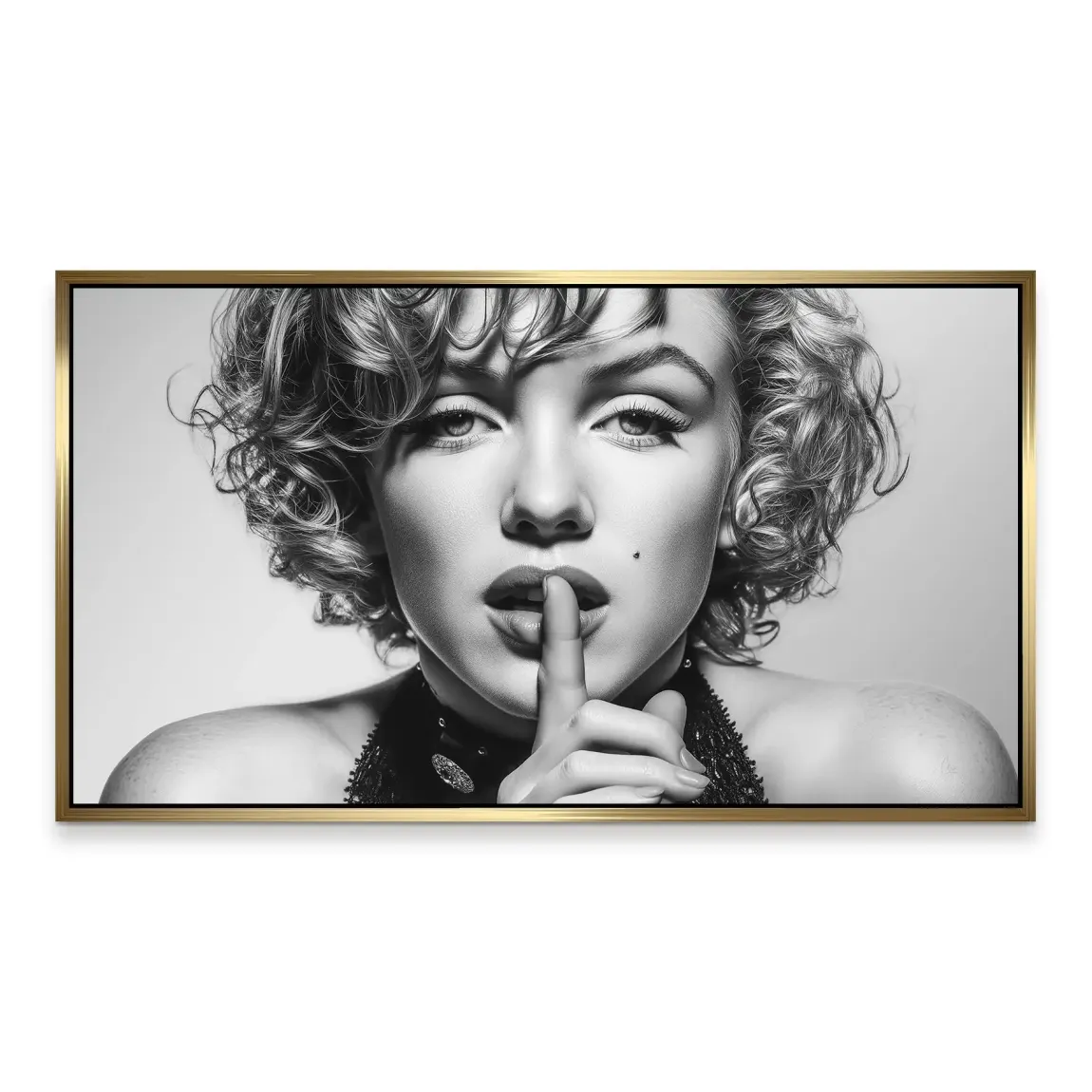 Marilyn Silent Secret Black Aludibond Bild