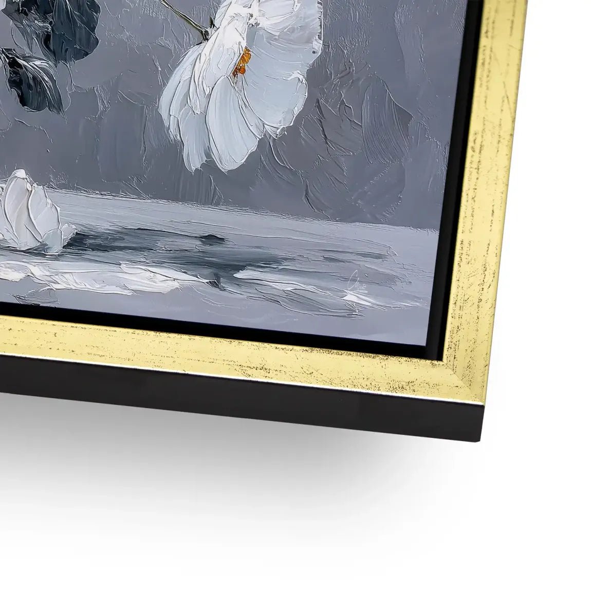 Silver White Blossom Art Aludibond Bild