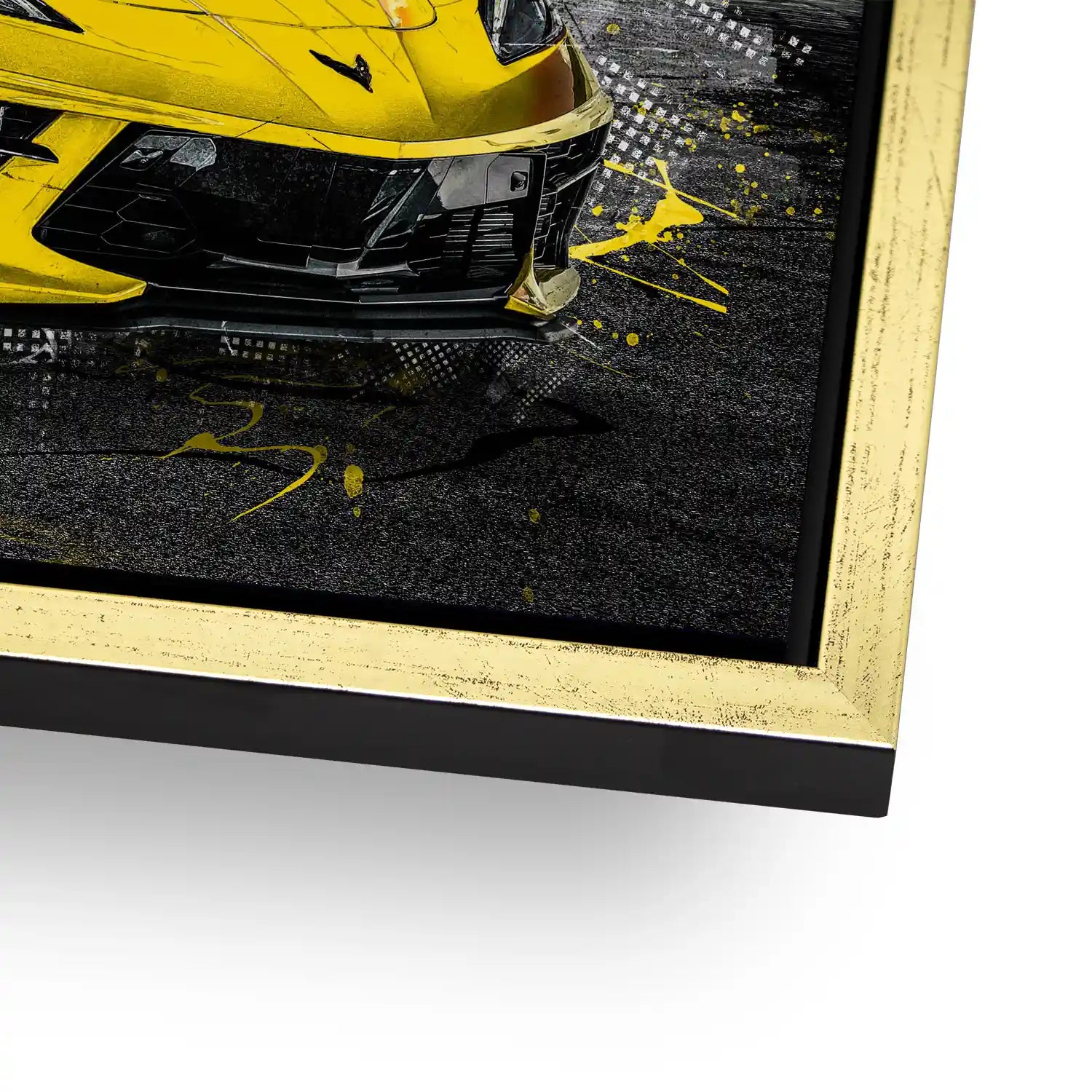 Corvette C8 Abstrakt Gelb Aludibond Bild INGALERIE