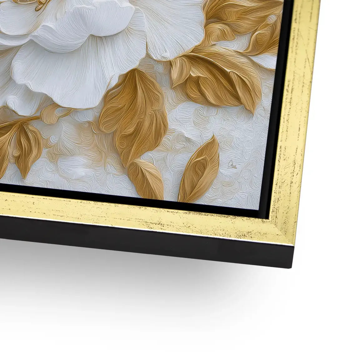 White Gold Rose Art Aludibond Bild