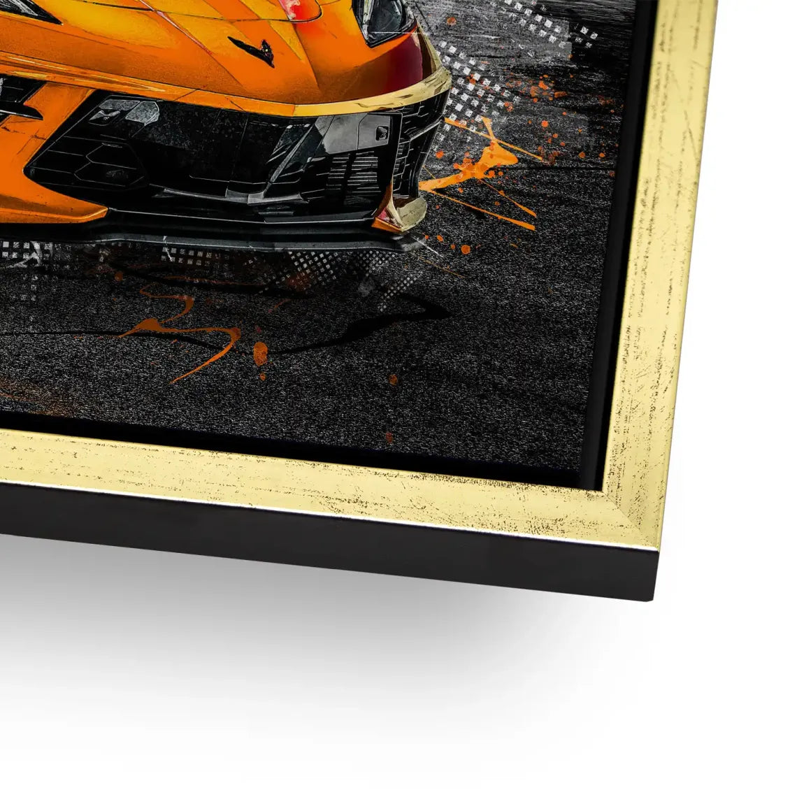 Corvette C8 Abstrak Orange Style Aludibond Bild INGALERIE