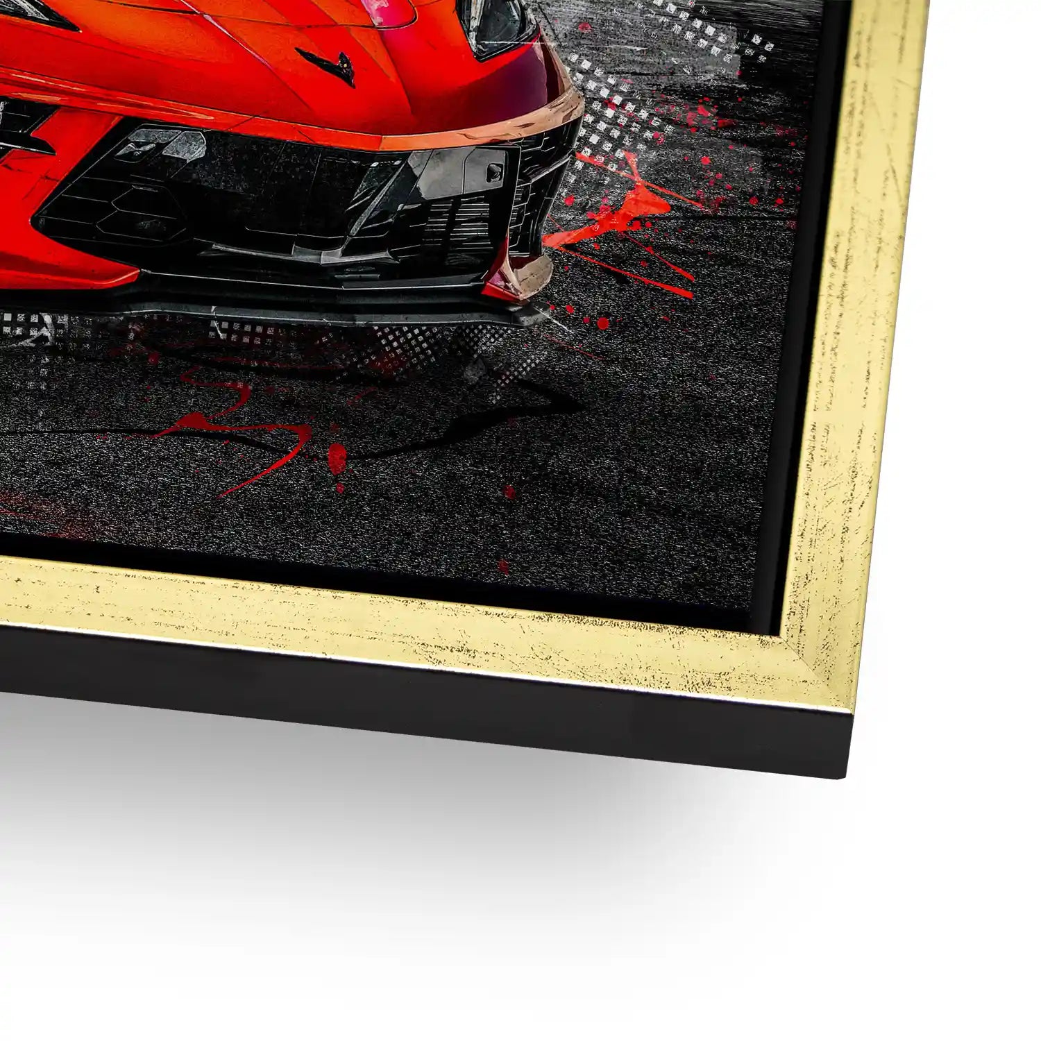 Corvette C8 Abstrakt Rot Aludibond Bild INGALERIE