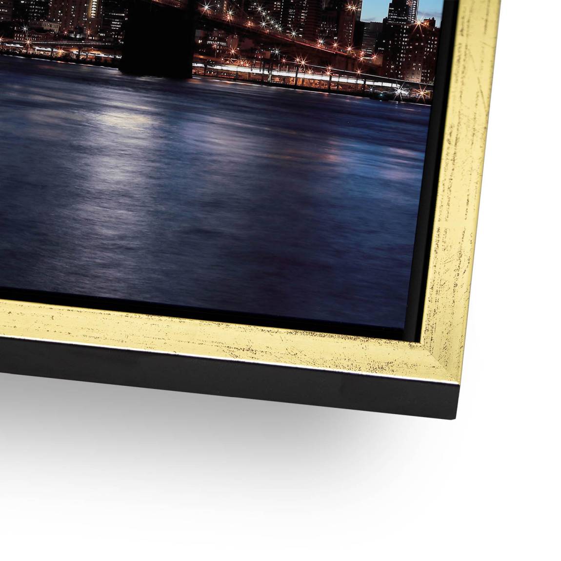 Manhatten bei Nacht Alu Dibond Wandbild