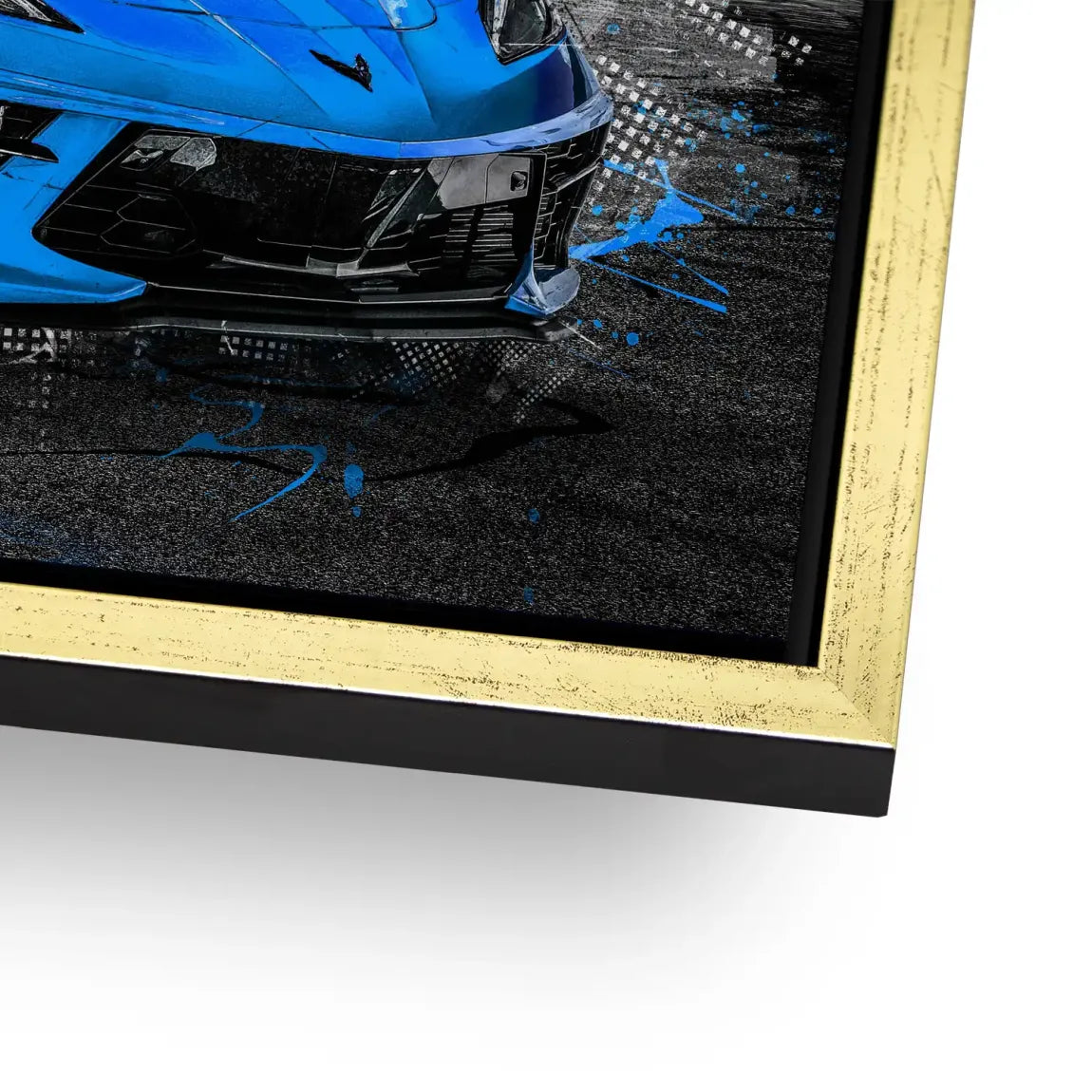 Corvette C8 Abstrak Blue Style Aludibond Bild INGALERIE