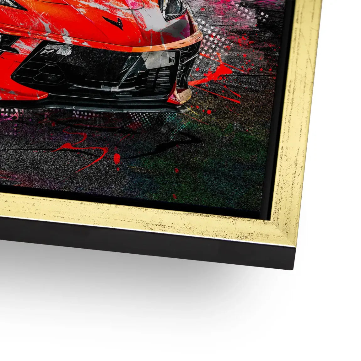 Corvette C8 Abstrak Red Style Aludibond Bild INGALERIE