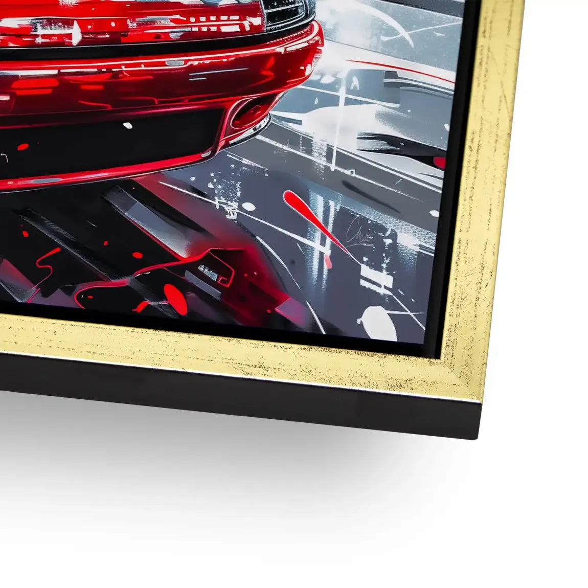 Porsche 911 Red City Aludibond Bild