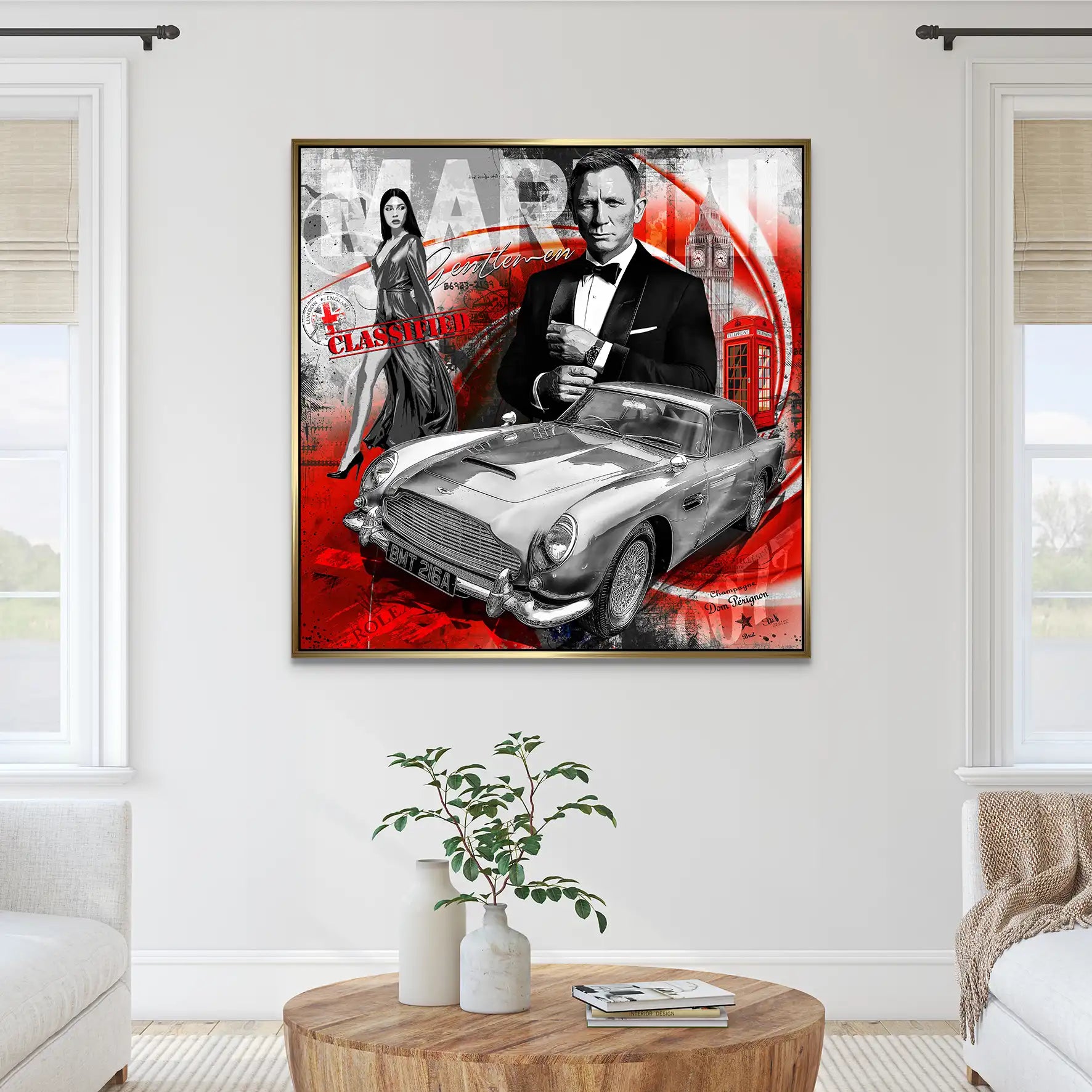 James Bond Martini Art AluDibond Bild INGALERIE