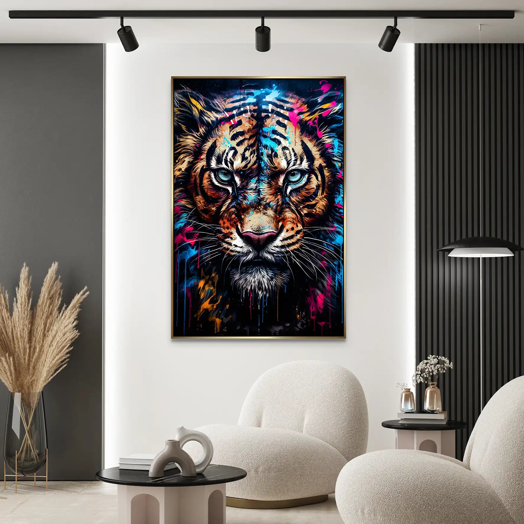 Tiger Abstrakt Style AluDibond Bild INGALERIE