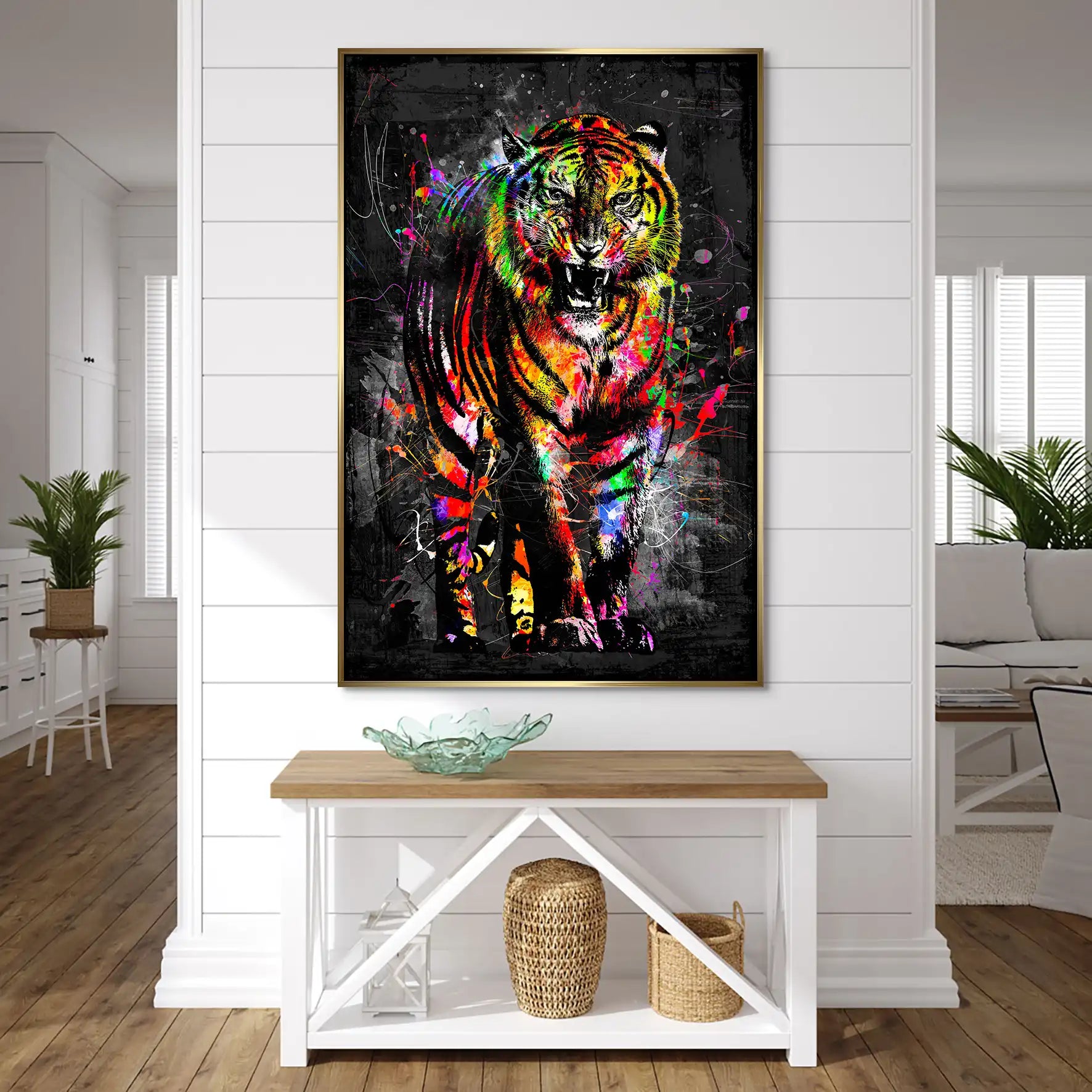 Tiger Abstrakt Color AluDibond Bild INGALERIE