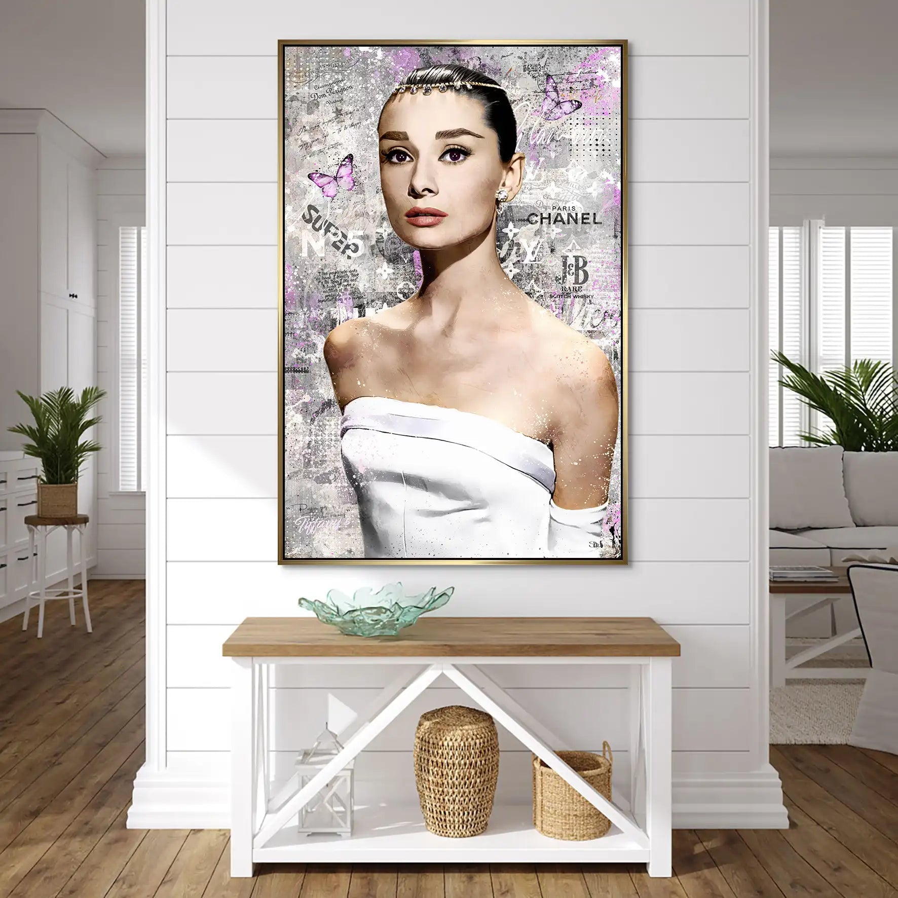 Audrey Hepburn Silver Style Pop Art AluDibond Bild INGALERIE