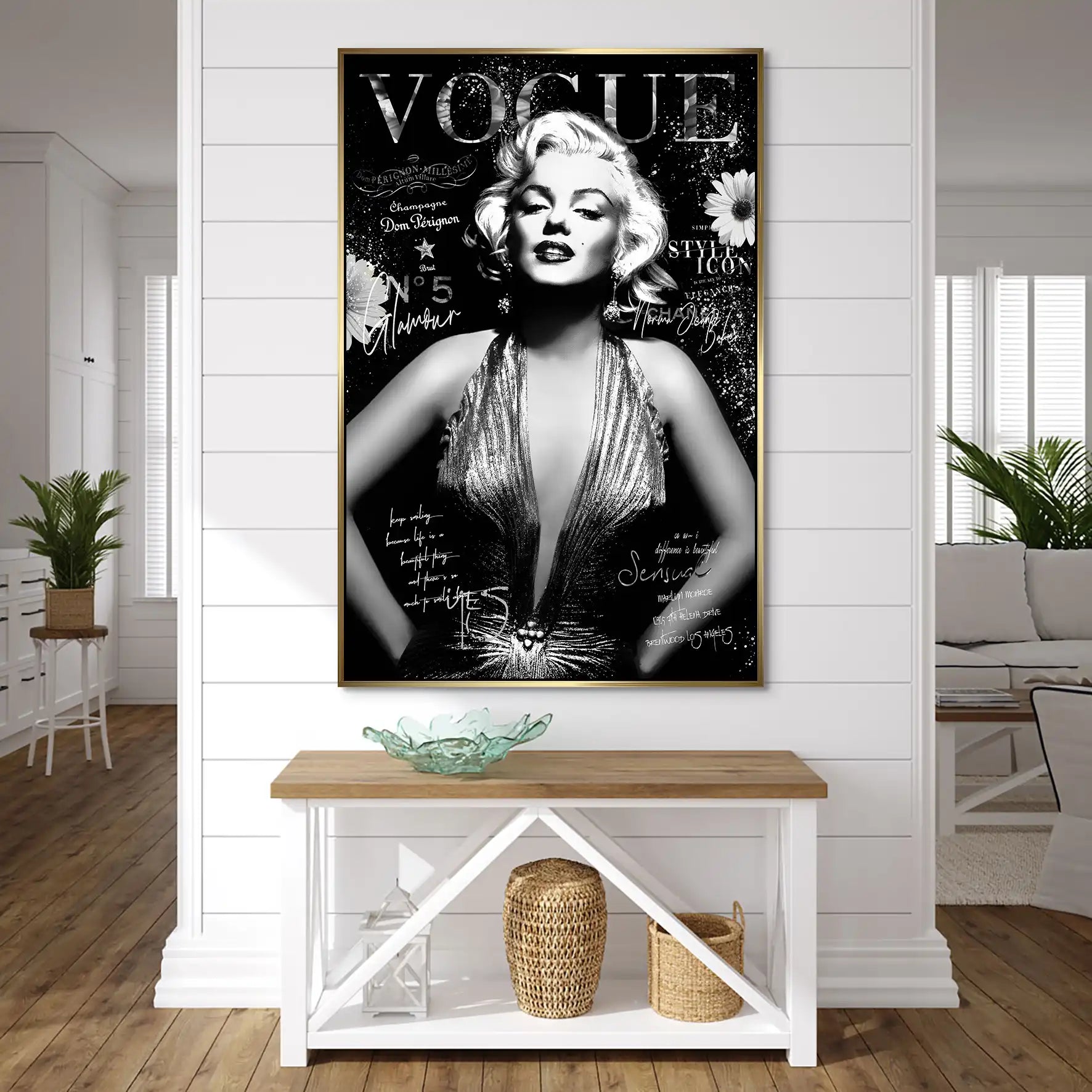 Marilyn Monroe Black Vogue AluDibond Bild INGALERIE