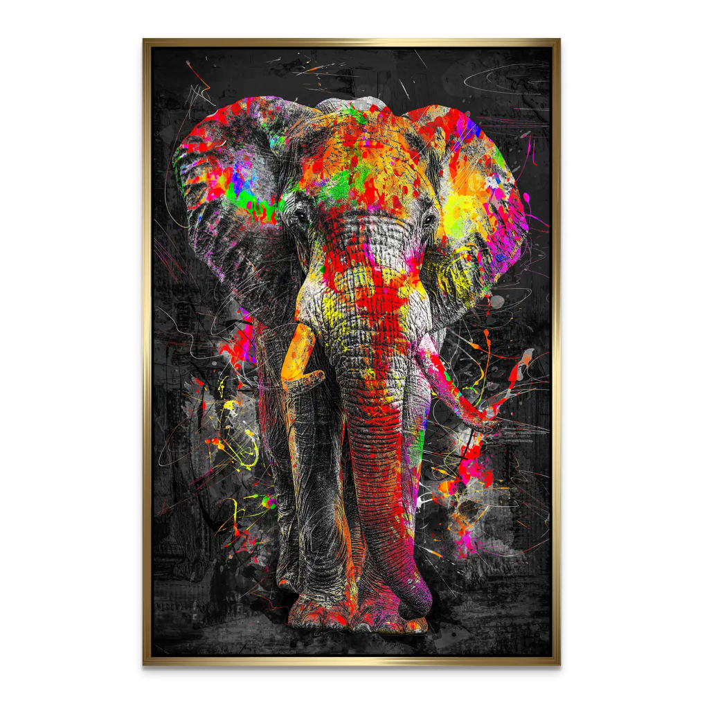 Elefant Abstrakt Style AluDibond Bild INGALERIE