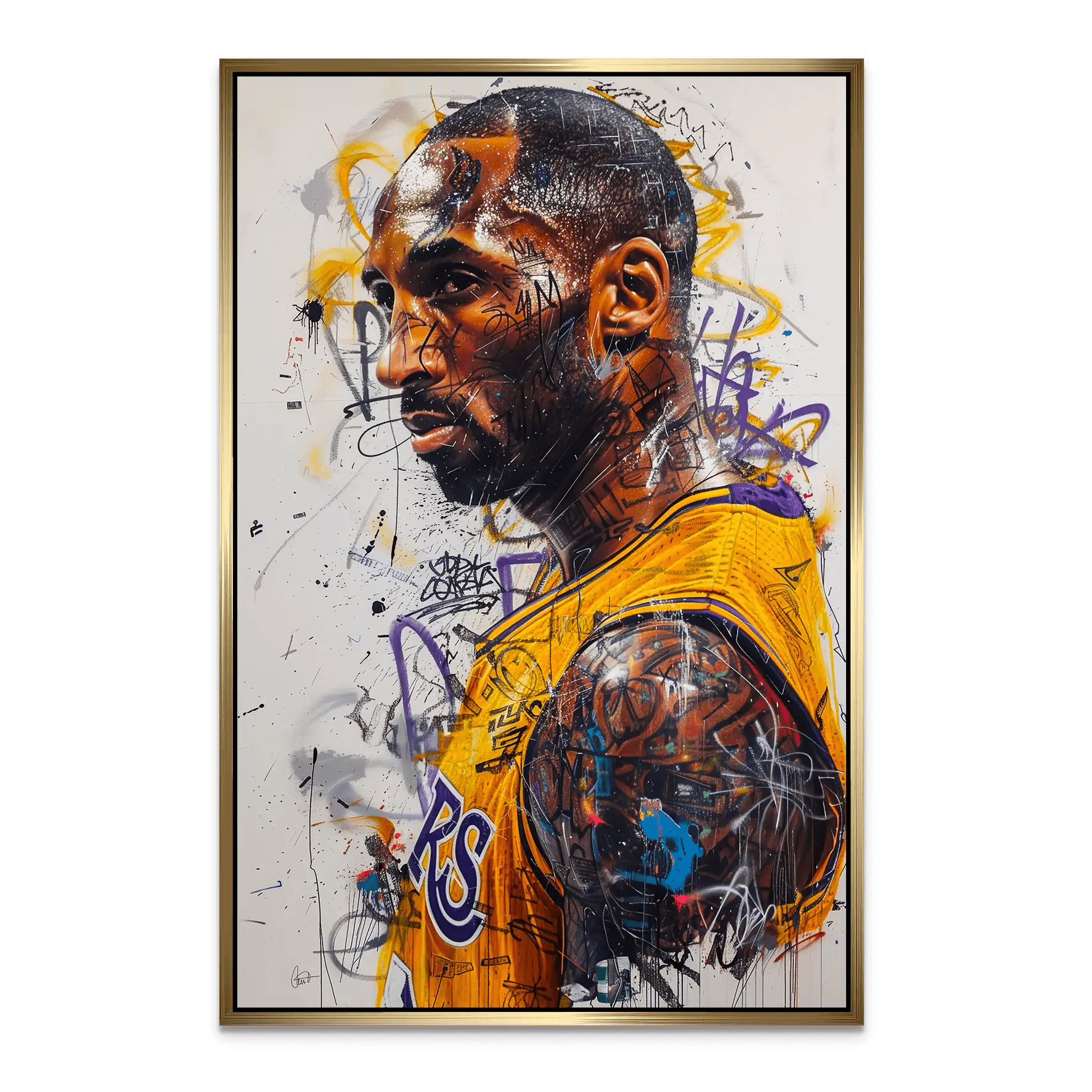 Kobe Basketball Graffiti AluDibond Bild INGALERIE