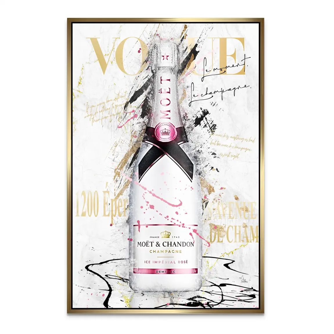 Champagner Glam Alu Dibond Wandbild