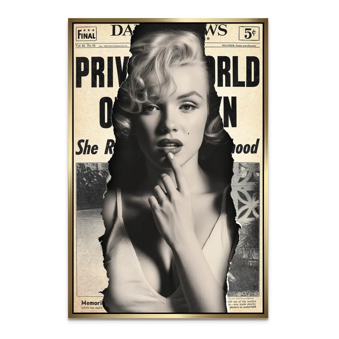 Marilyn Monroe News Alu Dibond Bild